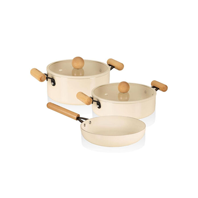 The Mia Cucina Di Mia İndüksiyon Tabanlı Seramik Tencere Tava Seti 5 Parça