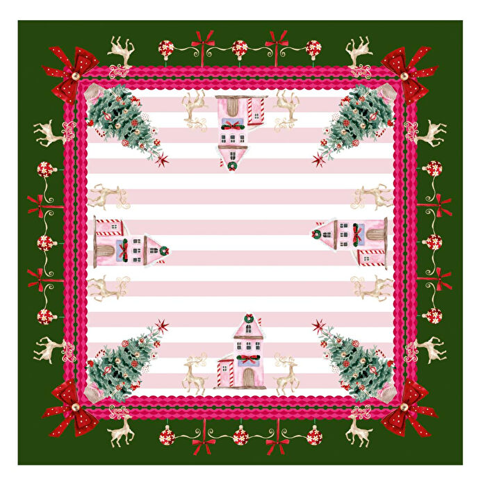 Maxxdeco 140x140 Cm Masa Örtüsü-pink- 12578