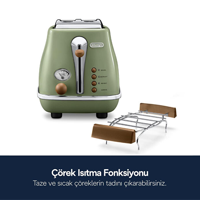 Delonghi Icona Vintage İki Dilim Ekmek Kızartma Makinesi Ctov 2103.gr
