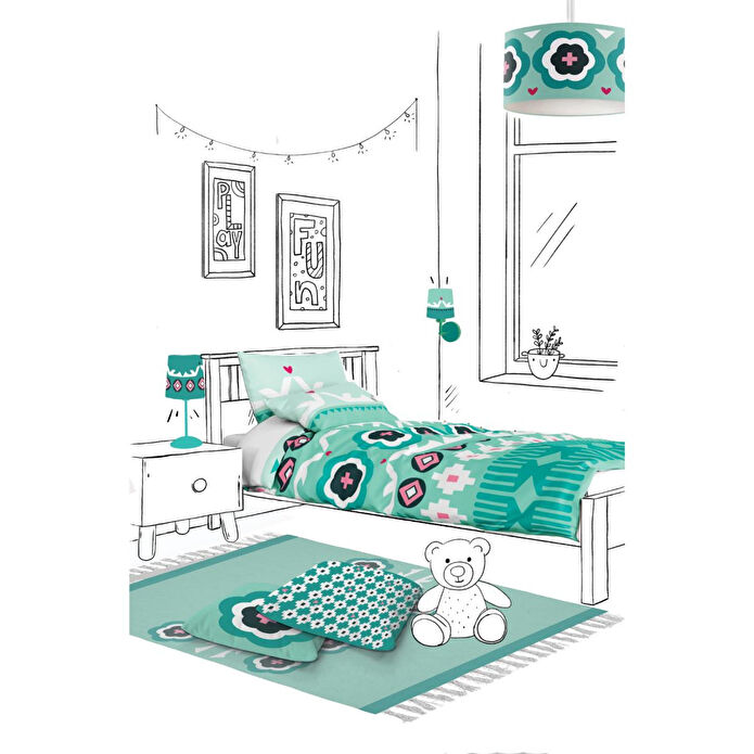 Itsy Bitsy Kids Sukha Nevresim Seti, Mint Yeşili, 140x200cm