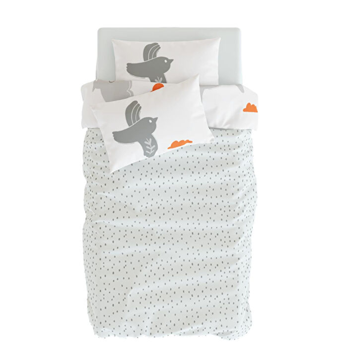 Itsy Bitsy Kids Bird Of Life Bebek Nevresim Seti, Gri, 100x150cm