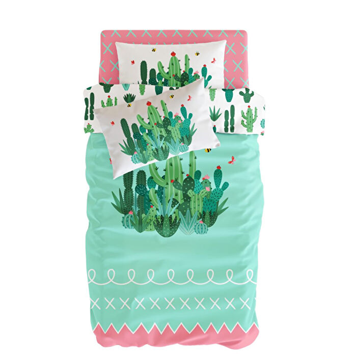 Itsy Bitsy Kids Cactopia Nevresim Seti, Multicolor, 140x200cm
