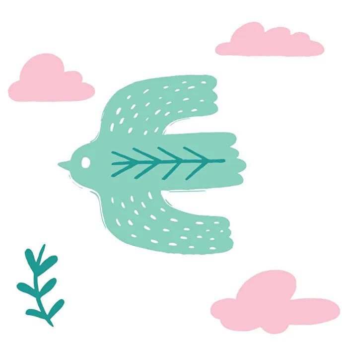 Itsy Bitsy Kids Bird Of Life Nevresim Seti, Mint Yeşili, 140x200cm