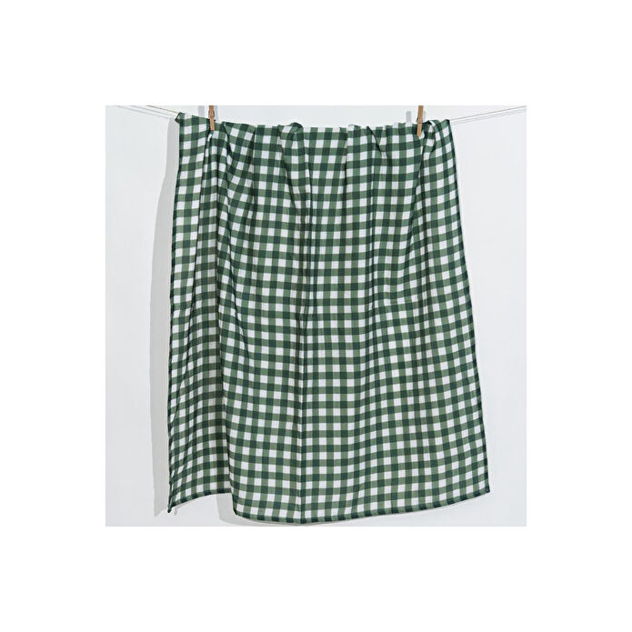 Itsy Bitsy Kids Petit Fleur Green Check , Müslin Bebek Örtüsü , 100x100 Cm