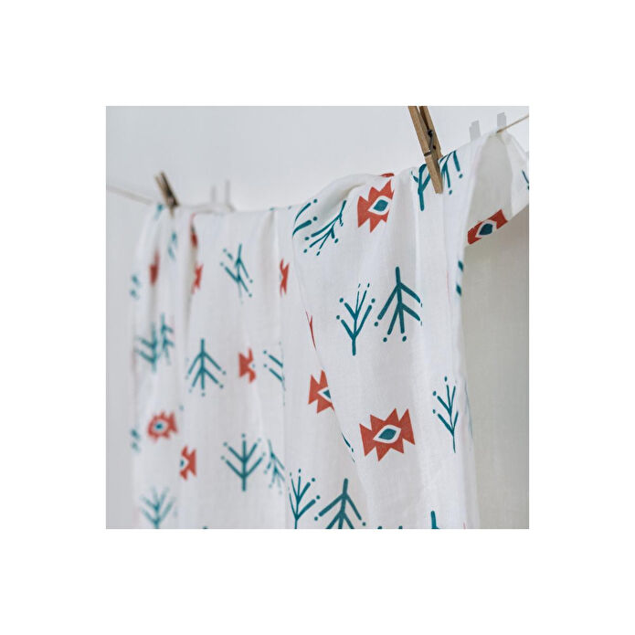 Itsy Bitsy Kids Big Flower Blossom Amulet, Müslin Bebek Örtüsü , 70x70 Cm