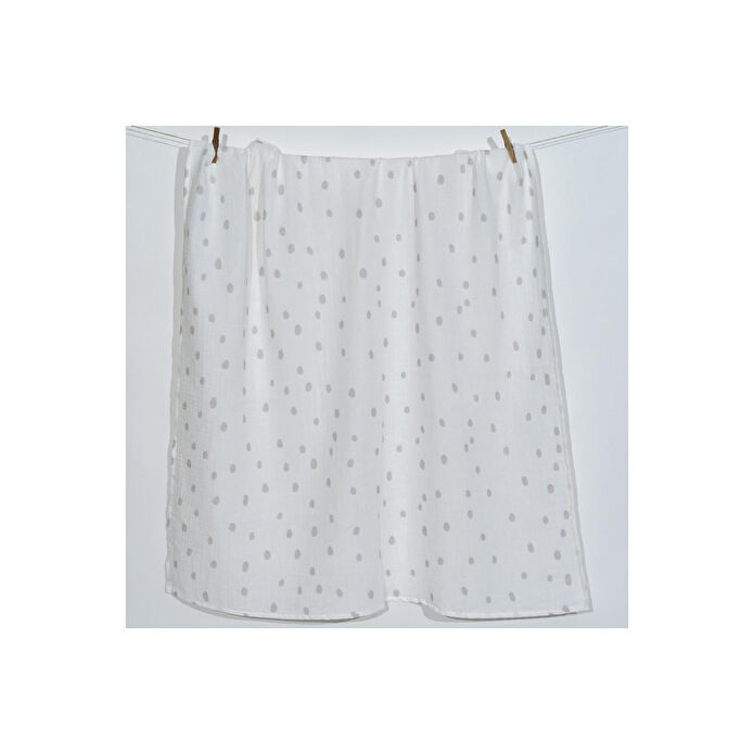 Itsy Bitsy Kids Bird Of Life Gri Dots , Müslin Bebek Örtüsü , 100x100 Cm