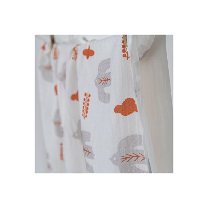 Itsy Bitsy Kids Bird Of Life Gri , Müslin Bebek Örtüsü , 100x100 Cm