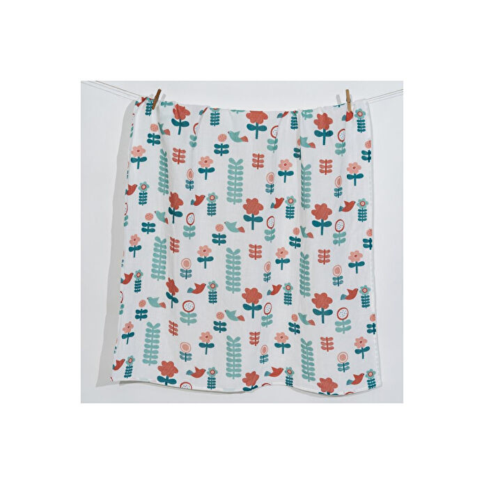 Itsy Bitsy Kids Amulet Blossom, Müslin Bebek Örtüsü , 70x70 Cm