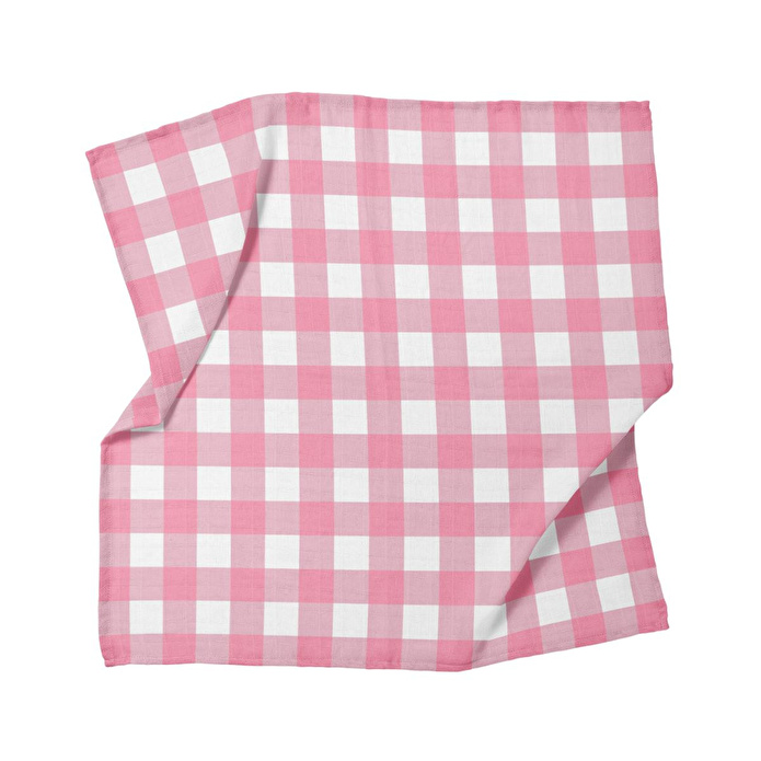 Itsy Bitsy Kids Bird Of Life Pink Check , Müslin Bebek Örtüsü , 70x70 Cm