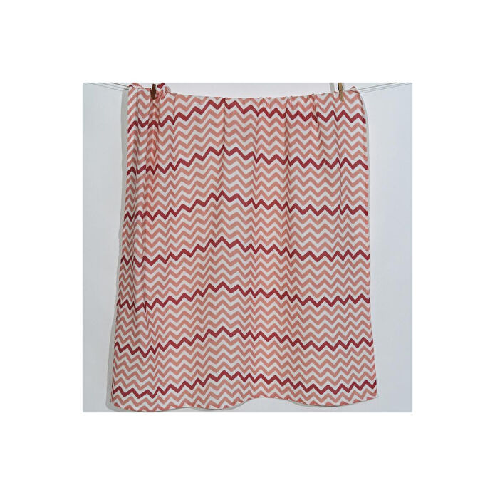 Itsy Bitsy Kids Big Flower Pink Zigzag , Müslin Bebek Örtüsü , 70x70 Cm