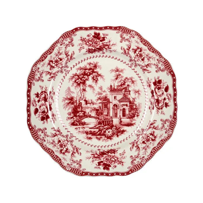 Lucky Art Florantine 27cm 6li Tabak Seti Kirmizi-mavi