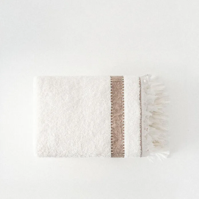 Green Black Galya 4'lü El Yüz Havlusu %100 Organik Kapok Bordürlü 50x90 Cm