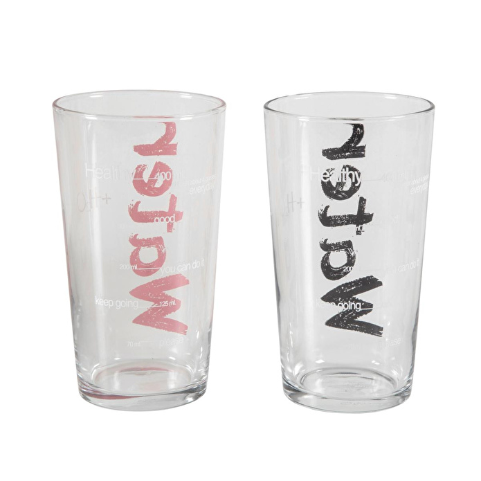 Mudo Home Water Bardak 570 Ml 2'li̇ Set -si̇yah&pembe
