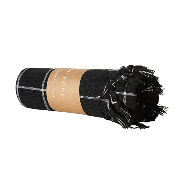 Mudo Home Edwin Si̇yah Çok Amaçli Örtü 140x140