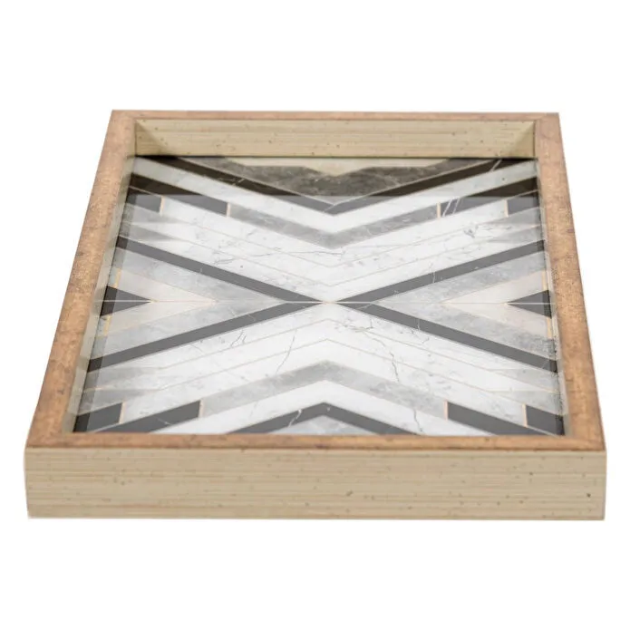 Mudo Home Line Dekorati̇f Tepsi̇ 25x40cm Gold