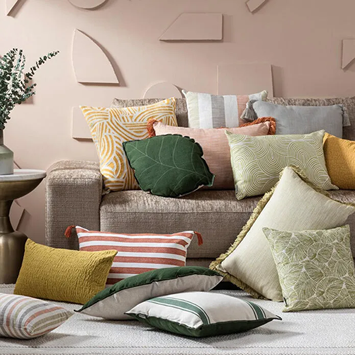 Mudo Home Alba Wave Kirlent Hardal 50x50