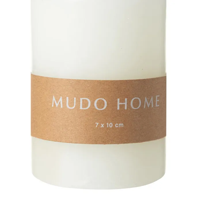 Mudo Home Sütun Mum Beyaz 7x10cm