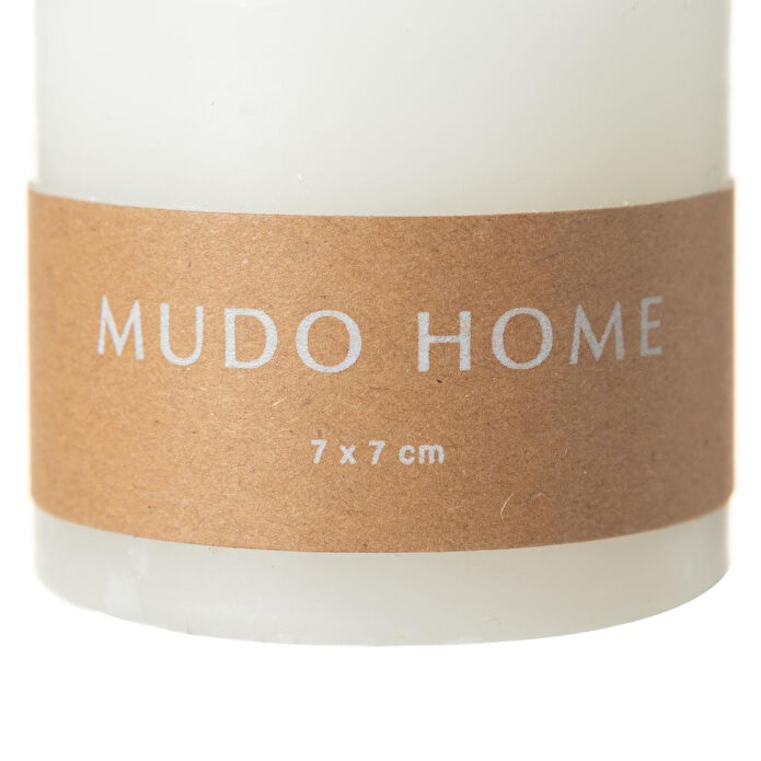 Mudo Home Sütun Mum Beyaz 7x7cm