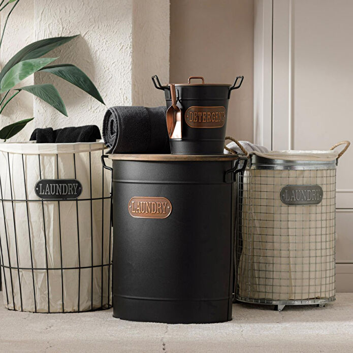 Mudo Home Metal Çamaşir Sepeti̇ 43x34x55