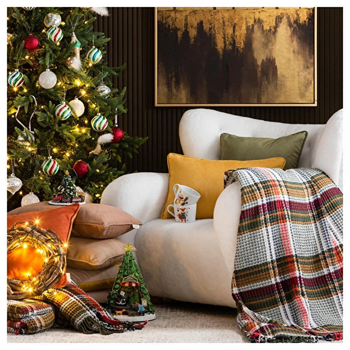 Mudo Home Oxford Kareli̇ Battani̇ye Yeşi̇l 150x200