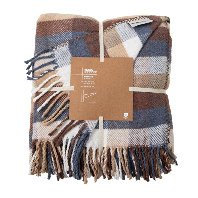Mudo Home Zuan Kareli̇ Battani̇ye Gri̇ Kahverengi̇ 200x220