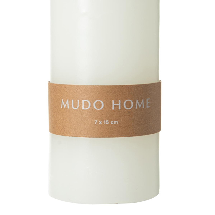 Mudo Home Sütun Mum Beyaz 7x15cm
