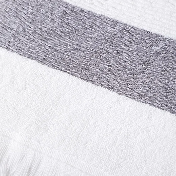 Mudo Home Borla Beyaz Banyo Havlusu 90x150