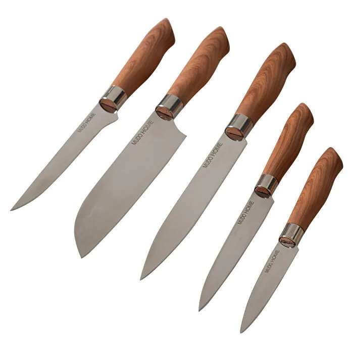 Mudo Home Ahşap Blok 5'li̇ Biçak Seti̇