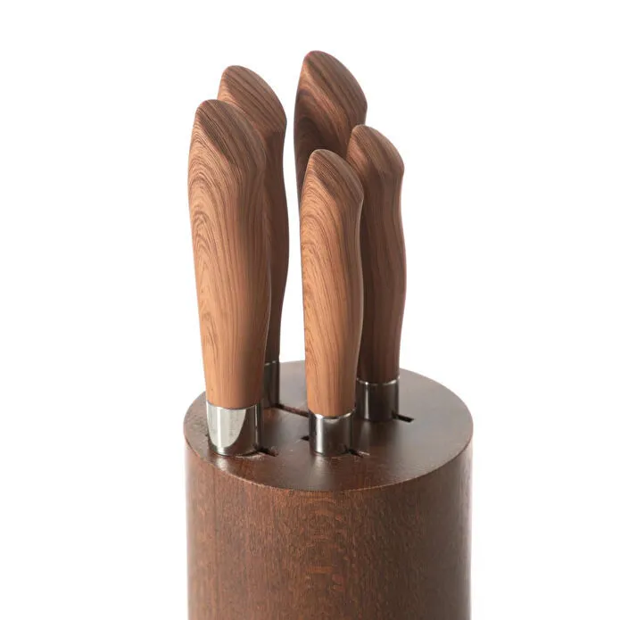 Mudo Home Ahşap Blok 5'li̇ Biçak Seti̇