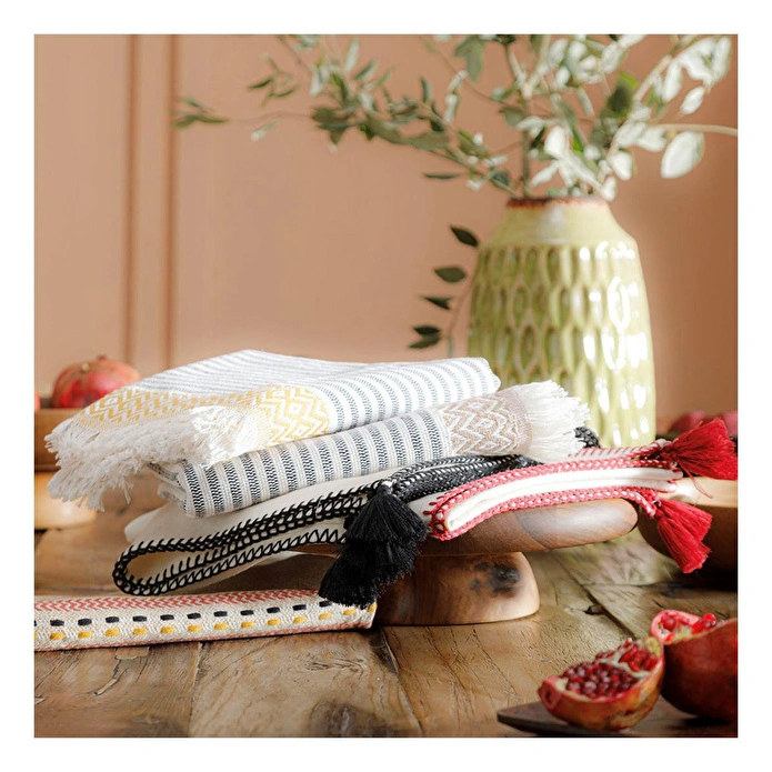 Mudo Home Oradea Püsküllü Runner Bordo 45x145