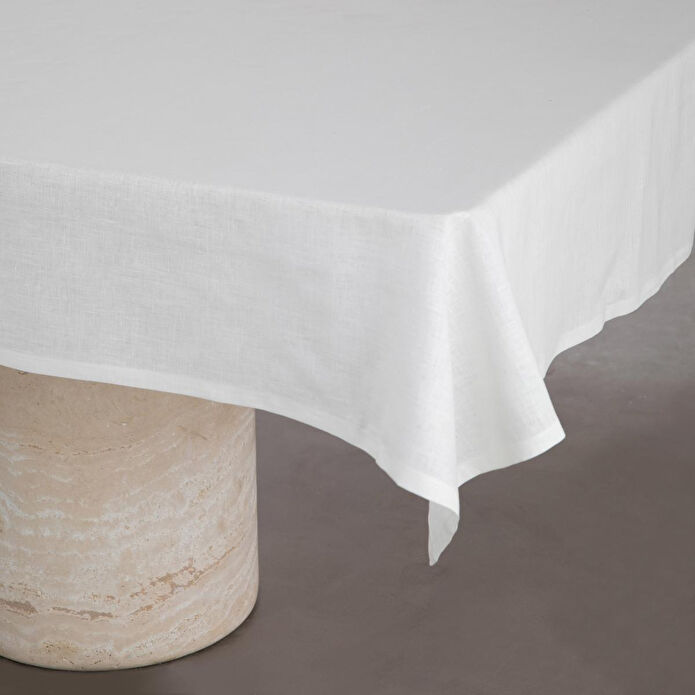 Mudo Home Whitney Keten Masa Örtüsü Beyaz 140x180