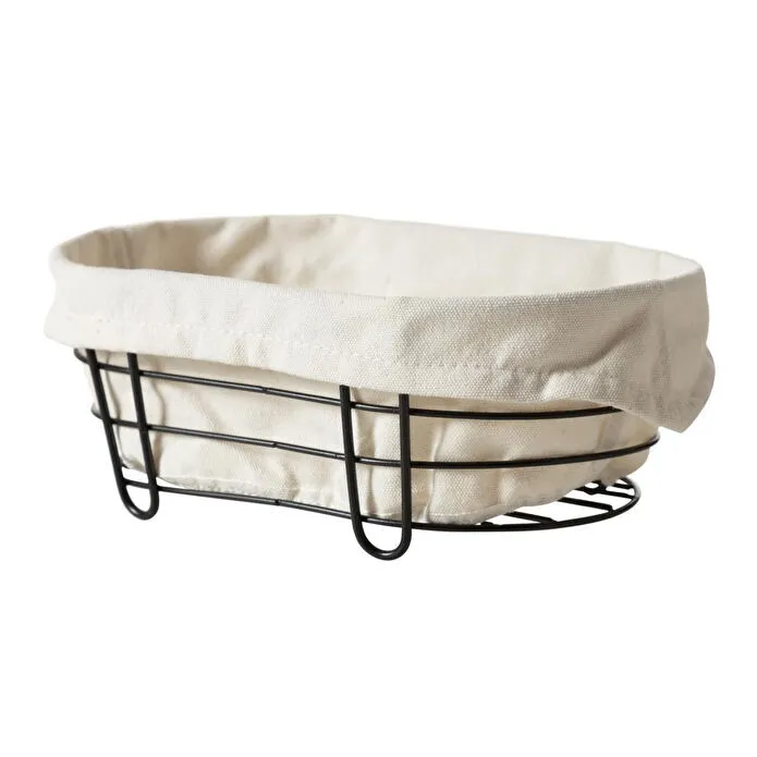 Mudo Home Painelle Oval Ekmek Sepeti̇ Si̇yah Metal