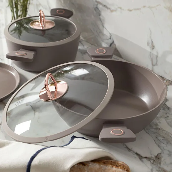 Mudo Home Berlinger Haus Sahara Deri̇n Tencere 22 Cm Taupe