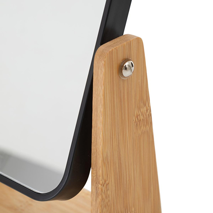 Mudo Home Boho Bambu Büyüteçli̇ Ayna Si̇yah 16x5,8x21,8