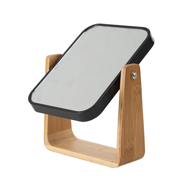 Mudo Home Boho Bambu Büyüteçli̇ Ayna Si̇yah 16x5,8x21,8