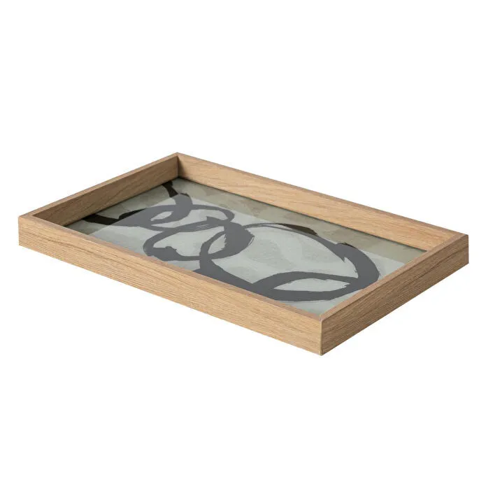 Mudo Home Loop Dekorati̇f Tepsi̇ Natural 25x40cm