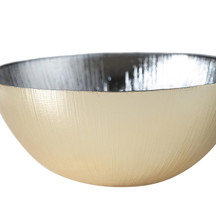 Mudo Home Silver Deri̇n Dekorati̇f Kase 28 Cm