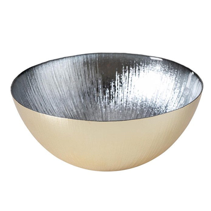 Mudo Home Silver Deri̇n Dekorati̇f Kase 28 Cm