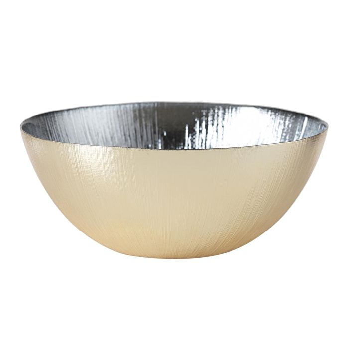 Mudo Home Silver Deri̇n Dekorati̇f Kase 28 Cm