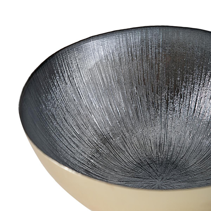 Mudo Home Silver Deri̇n Dekorati̇f Kase 28 Cm