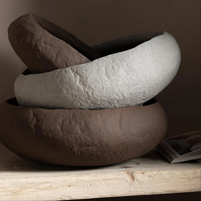 Mudo Home Earth Dekorati̇f Kase Kahve 43x39x15cm