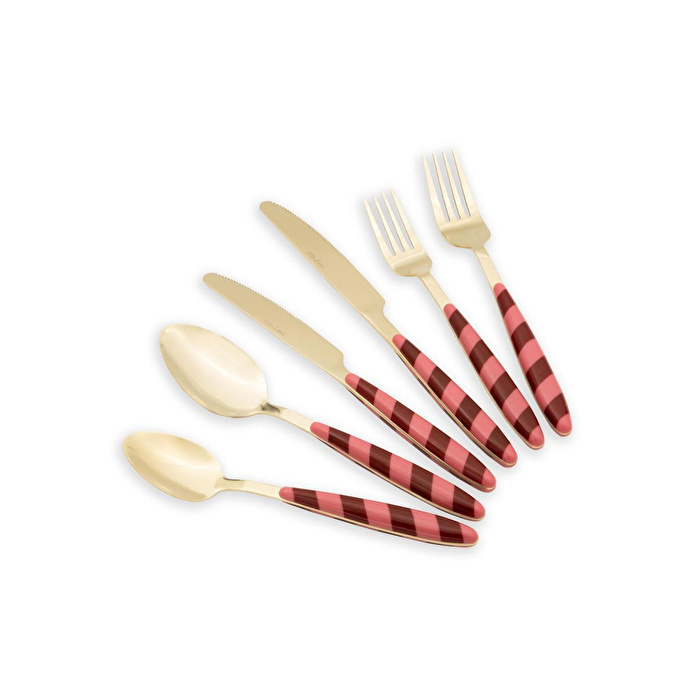 The Mia Joy Çatal Kaşık Bıçak Takımı Pembe Gold 36 Parça