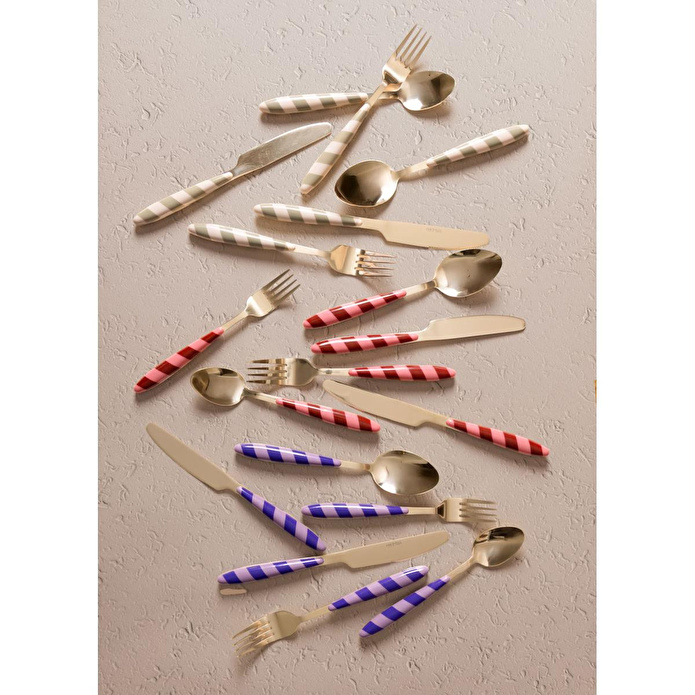 The Mia Joy Çatal Kaşık Bıçak Takımı Yeşil Gold 36 Parça