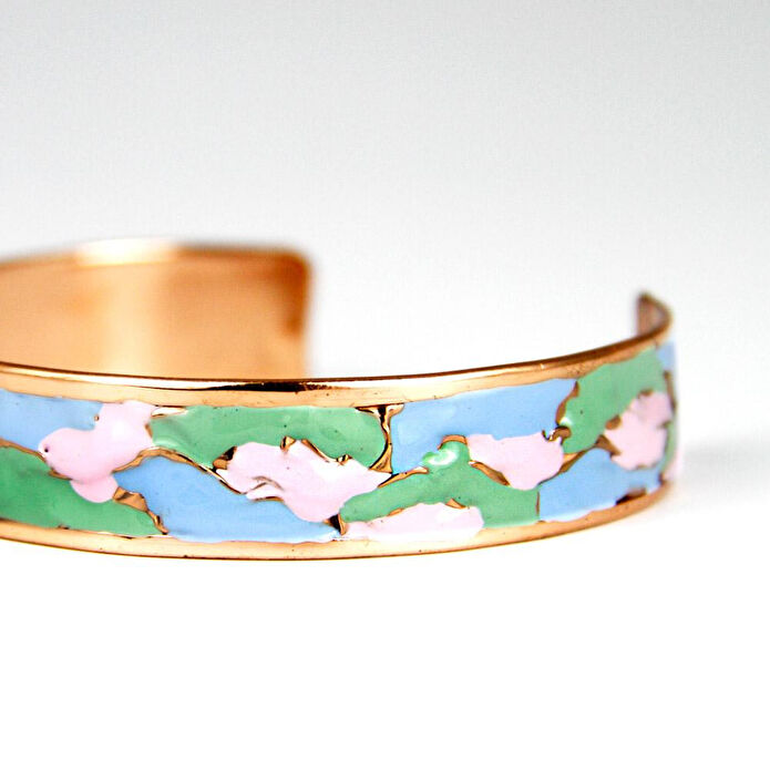 Coho Objet Coho Mine El İşleme Clouds Renkli Bakır Bileklik