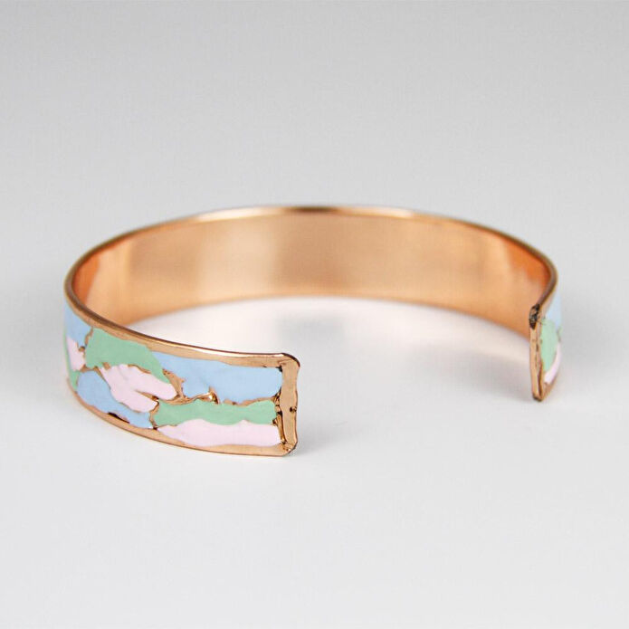 Coho Objet Coho Mine El İşleme Clouds Renkli Bakır Bileklik