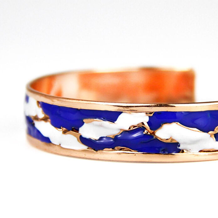 Coho Objet Coho Mine El İşleme Ocean Renkli Bakır Bileklik