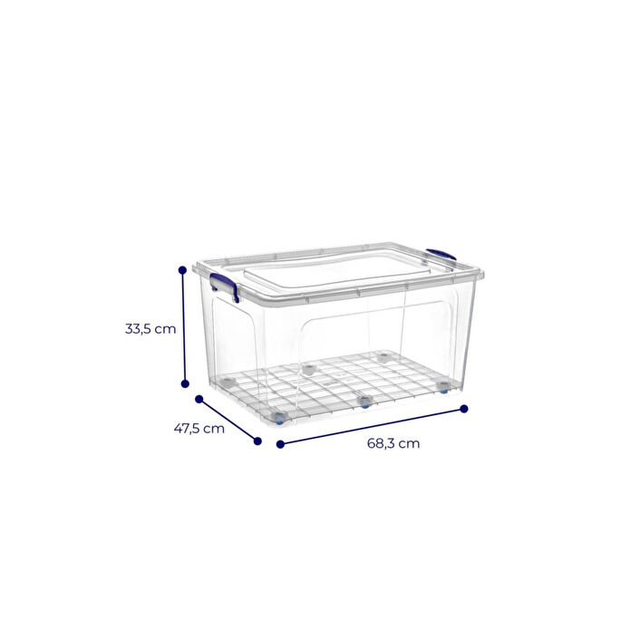 Vienev 3lü 80 Lt Clear Box Saklama Kutusu