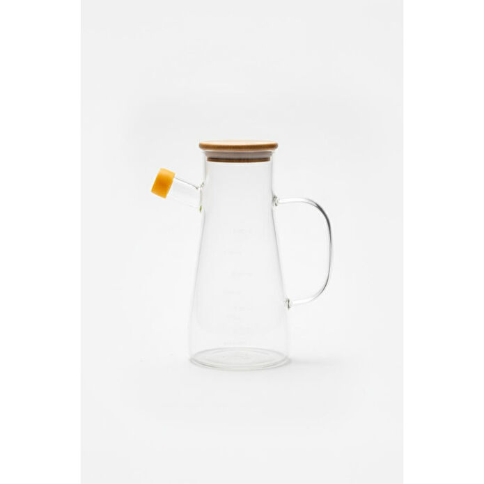 Vienev Ahşap Kapaklı Cam Yağdanlık 900 Ml