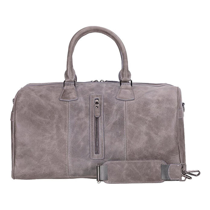Bloominbag Bloomvoyager Ash Gray Hakiki Deri Duffle Unisex Seyahat & Hafta Sonu Çantası