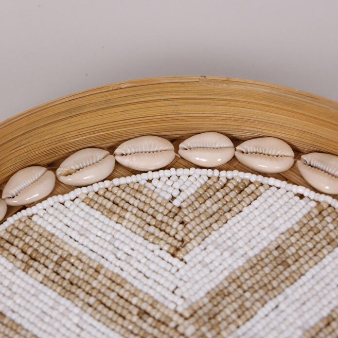 Mylamp Anadolu Boncuklu Bambu Duvar Dekoru &tepsi 25 Cm Tr005-25